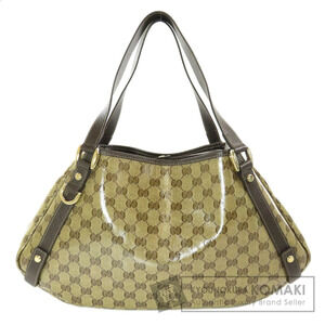 Gucci GG Crystal Abbey Tote Bag beige monogram canvas brown